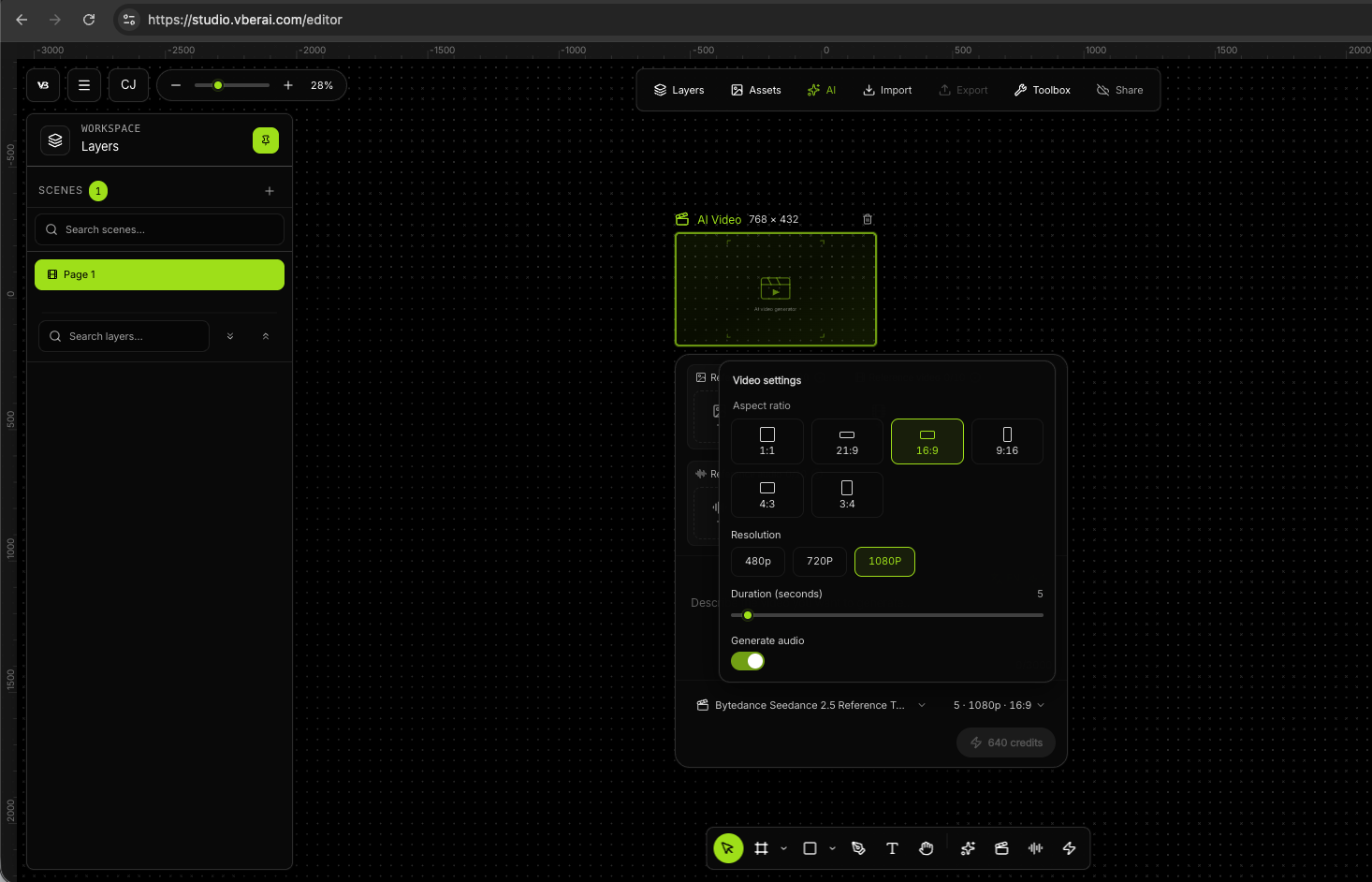 Choose model, duration, resolution, and aspect