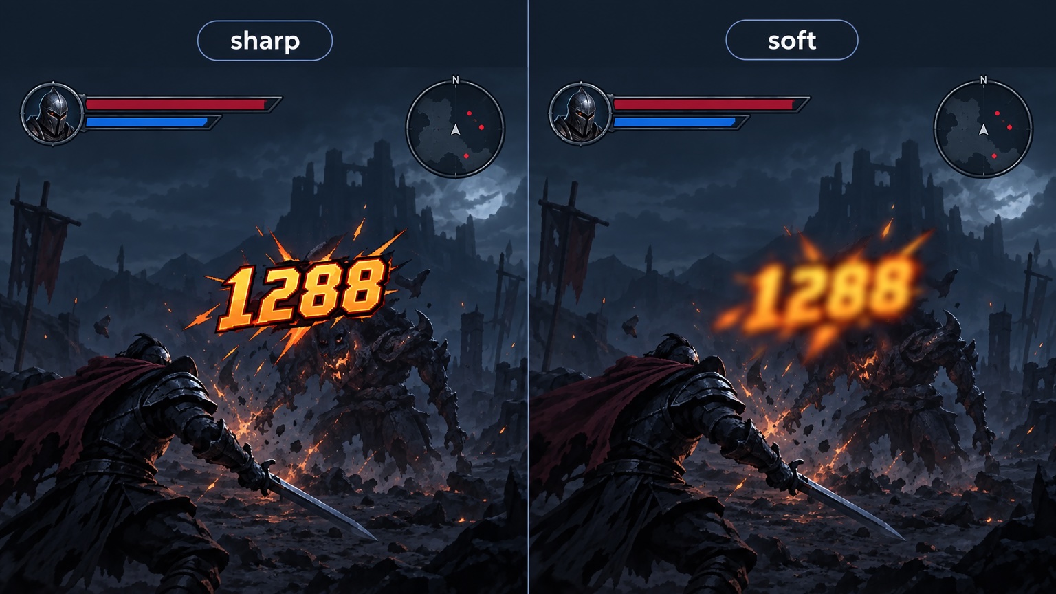 Sharp in Editor vs soft on device