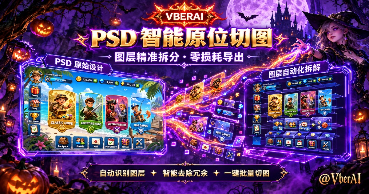 遊戲 UI 設計：傳統流程與 AI 生圖 + VberAI Studio 拆分對比