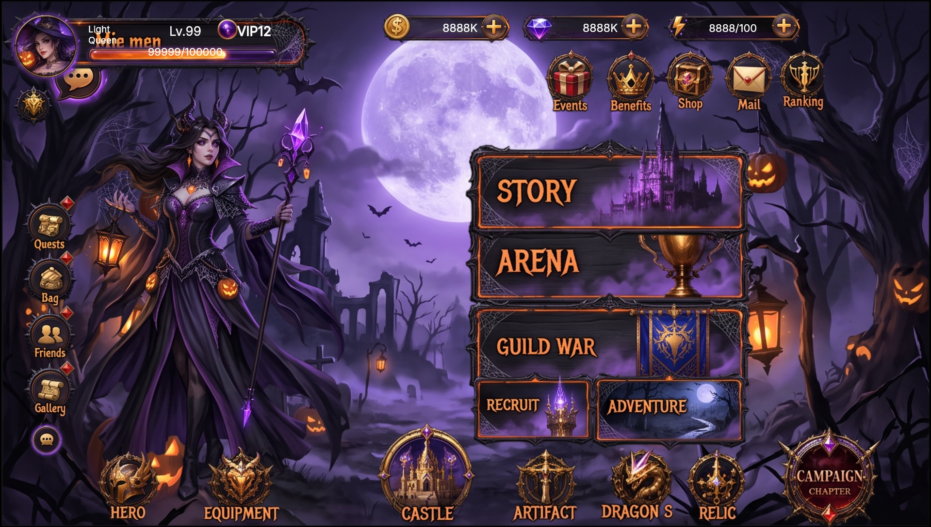 Halloween gothic UI (after reskin)